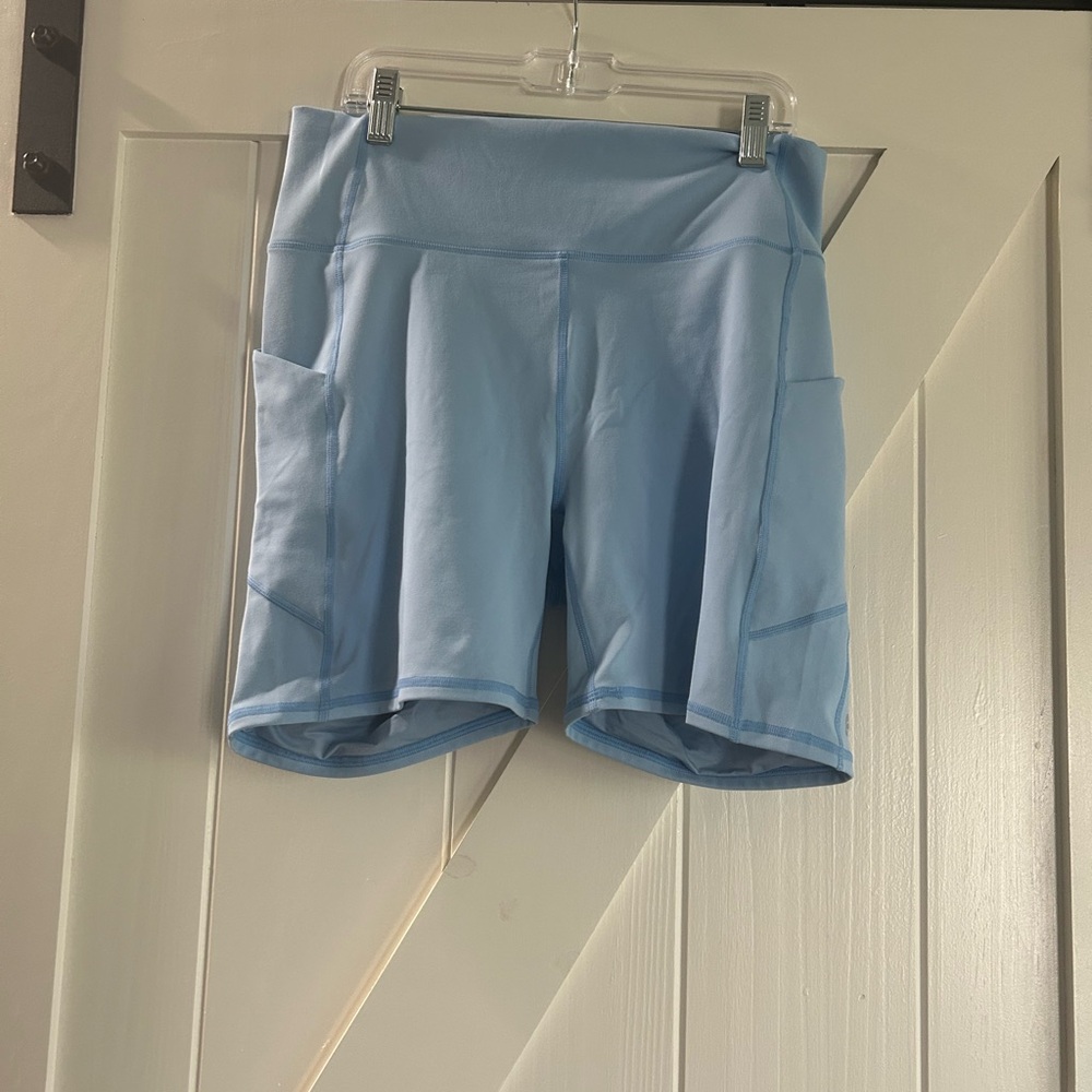 Fabletics Blue Bike Shorts Athletic Comfort